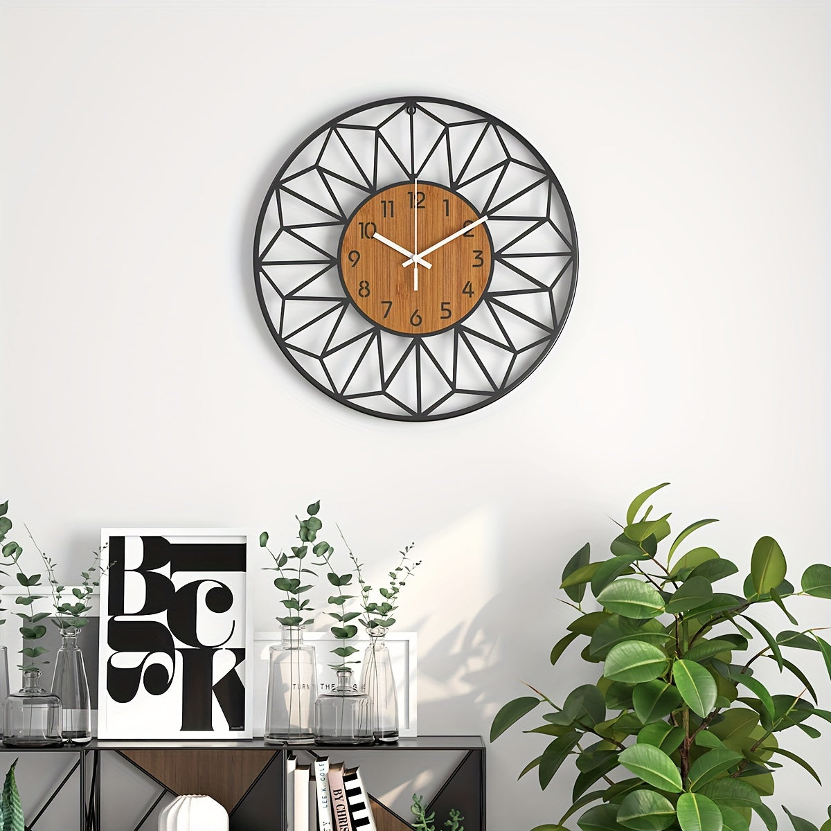 Metal and Wood Wall Clock – product image 3