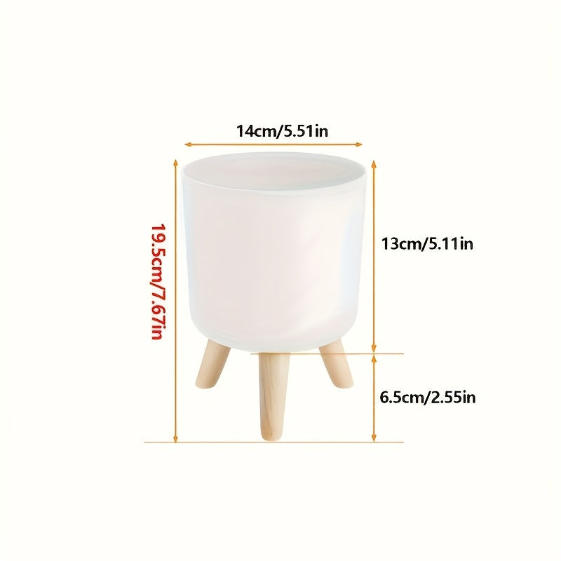 Round Planter with Wooden Legs – product image 11