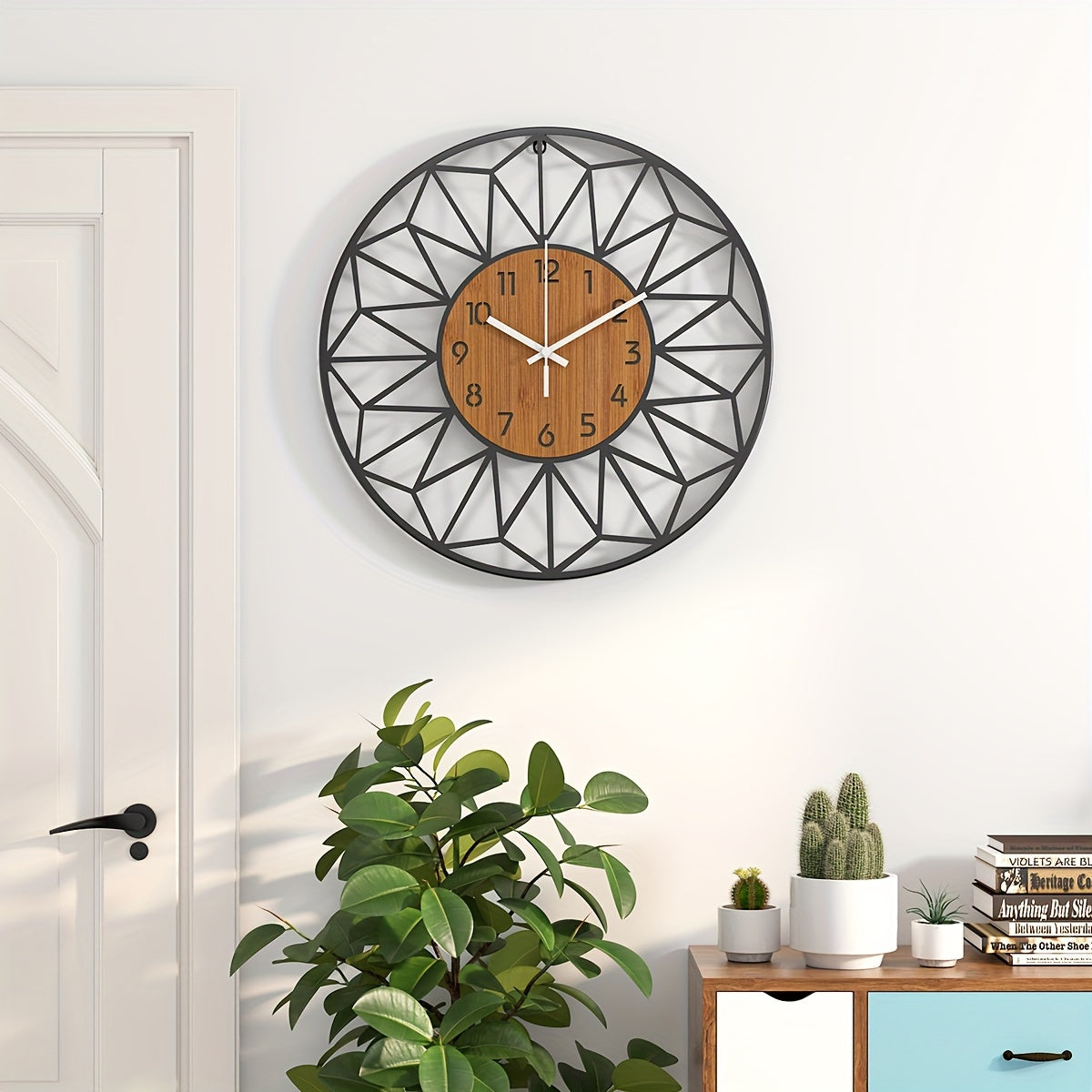 Metal and Wood Wall Clock – product image 2