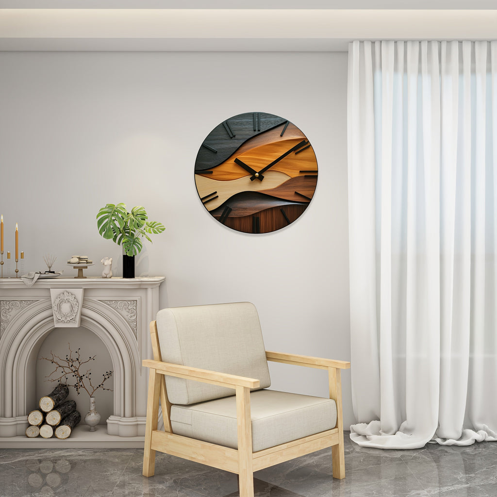 Nordic Wood Grain Wall Clock – product image 2