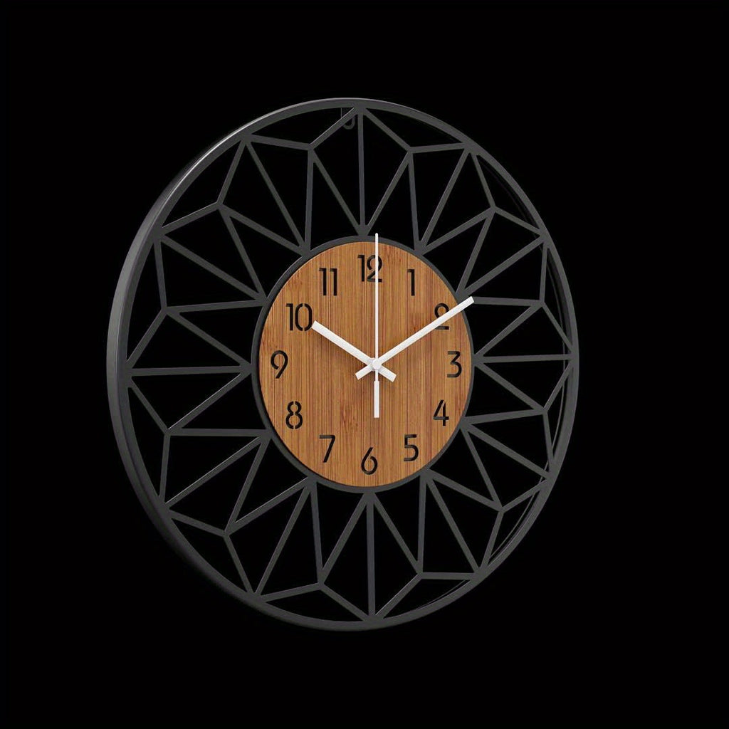 Metal and Wood Wall Clock