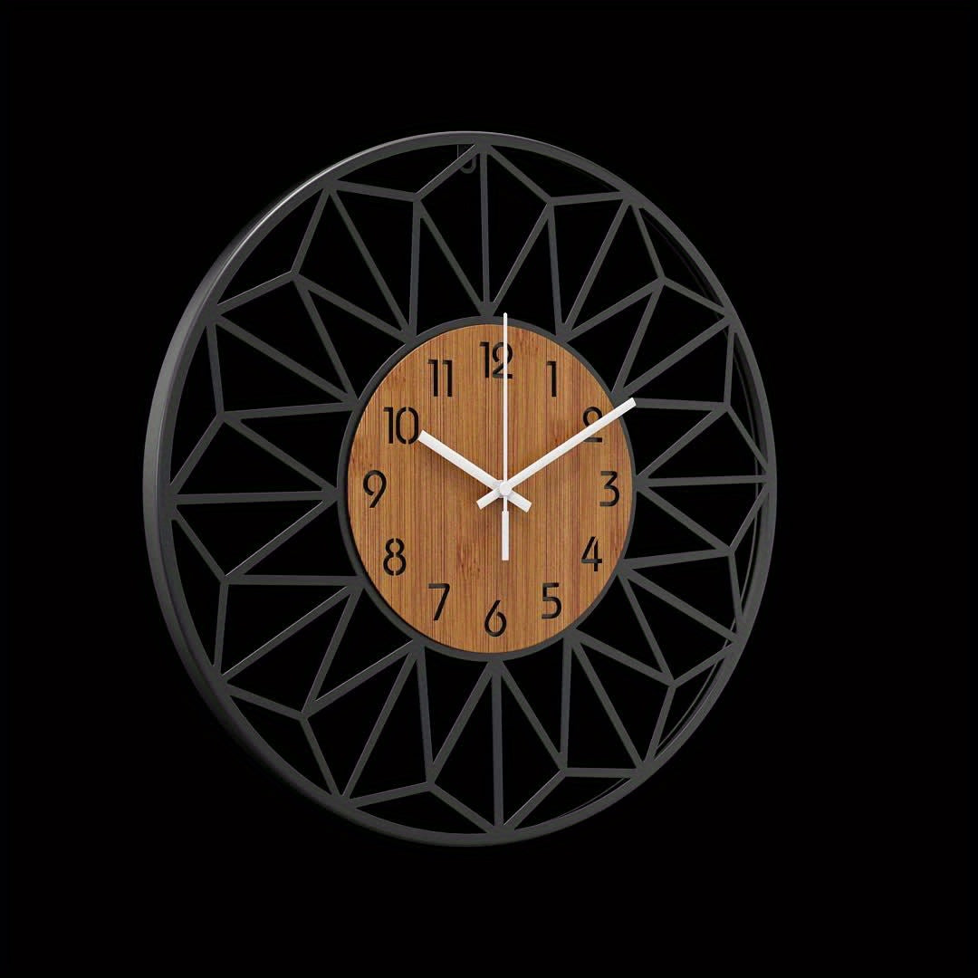 Metal and Wood Wall Clock