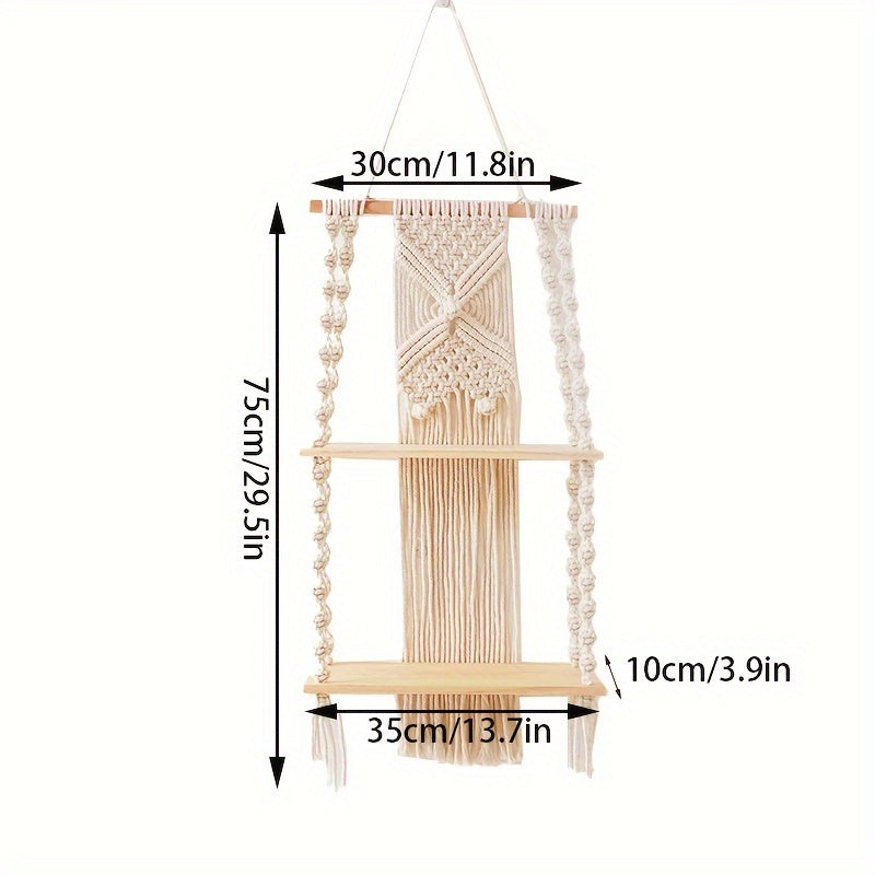 Boho Macrame Wall Shelf – product image 5