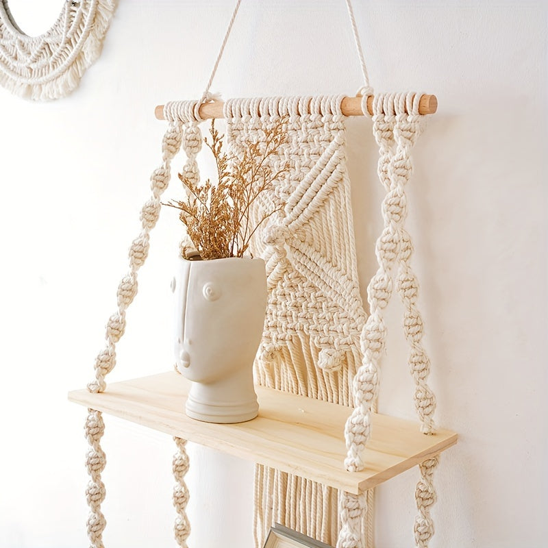 Boho Macrame Wall Shelf – product image 6