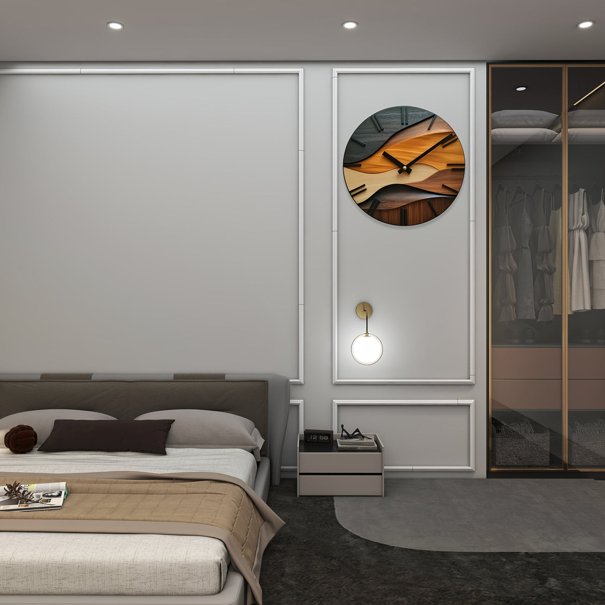 Nordic Wood Grain Wall Clock – product image 3