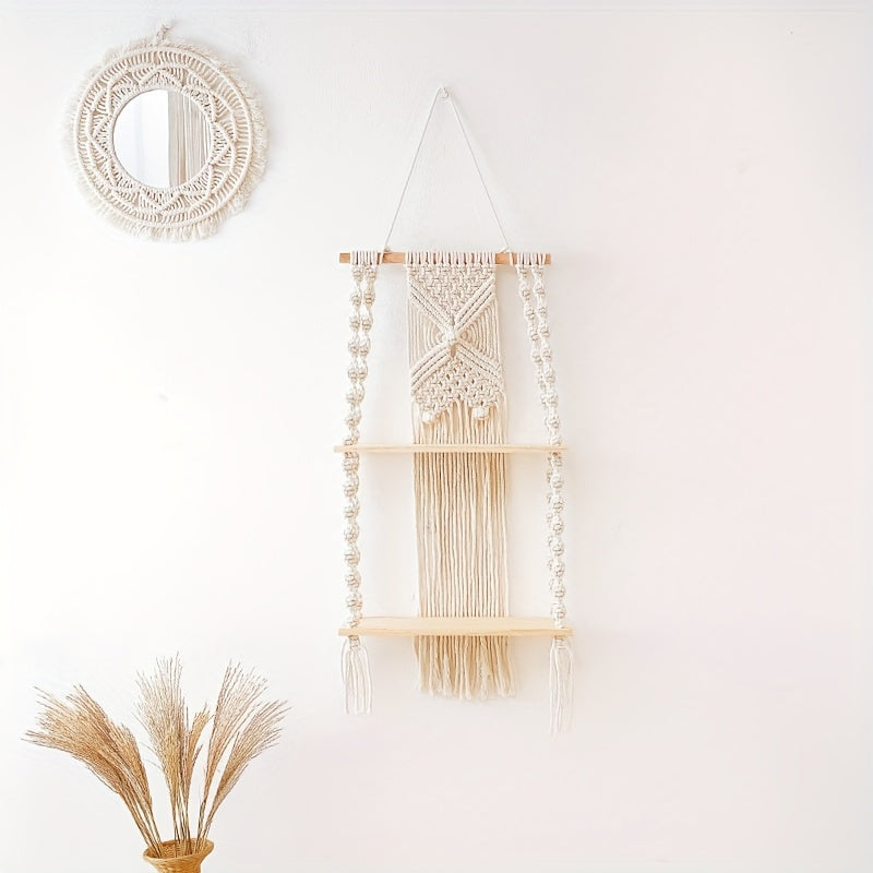 Boho Macrame Wall Shelf – product image 9