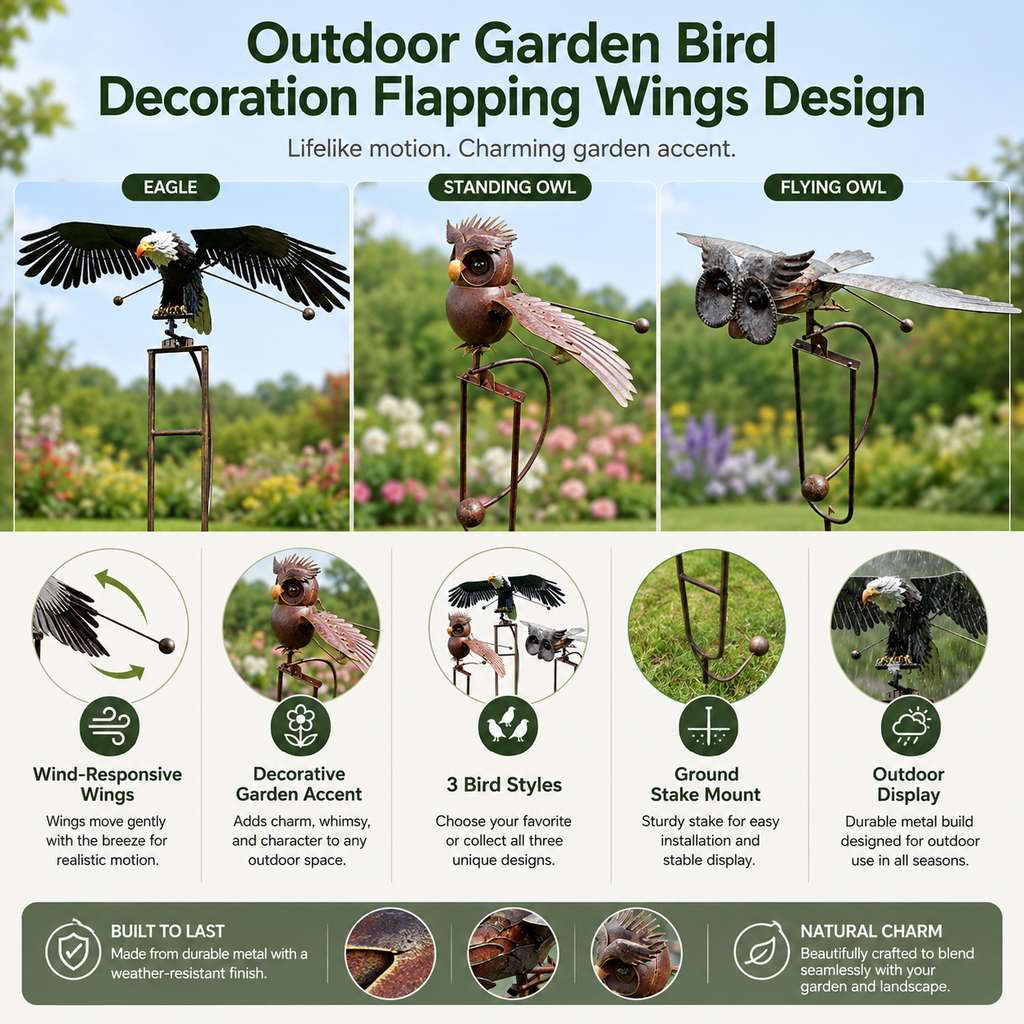 Flapping Wing Garden Bird Ornament – product image 8