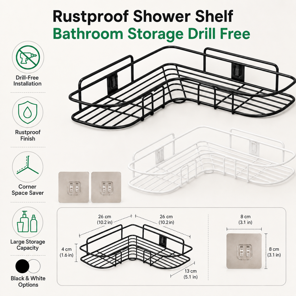 Rustproof Corner Shower Shelf – product image 6