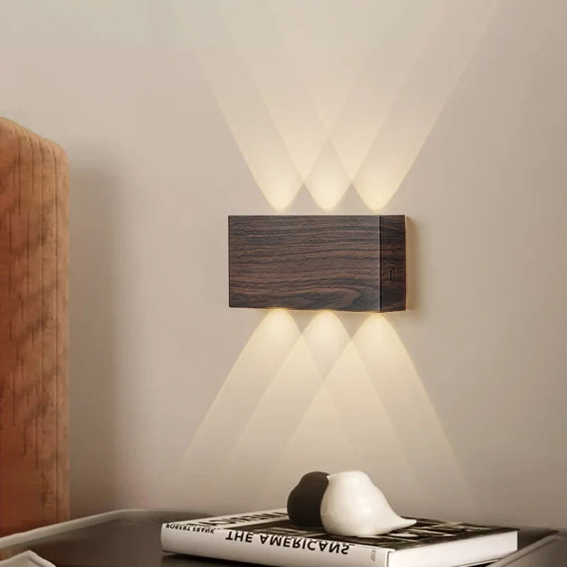 LumiBlock Wood Grain Wall Lamp – product image 2