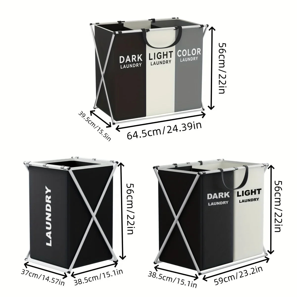 TriSort Sectioned Laundry Hamper – product image 4