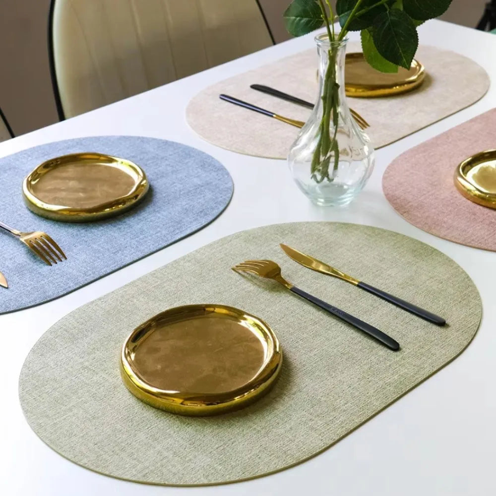 LinoMat Oval Faux Leather Placemats – product image 2