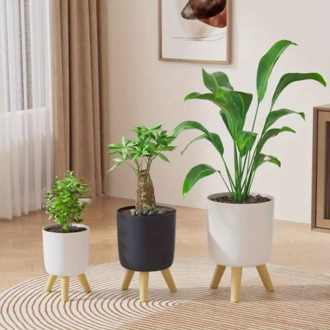 Round Planter with Wooden Legs – product image 5