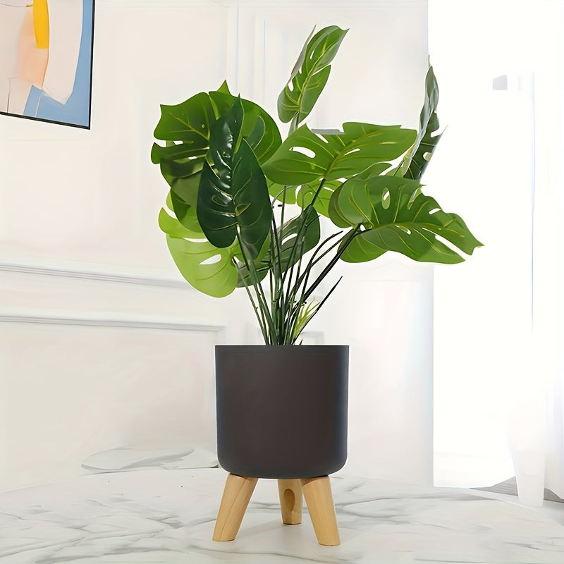 Round Planter with Wooden Legs – product image 2