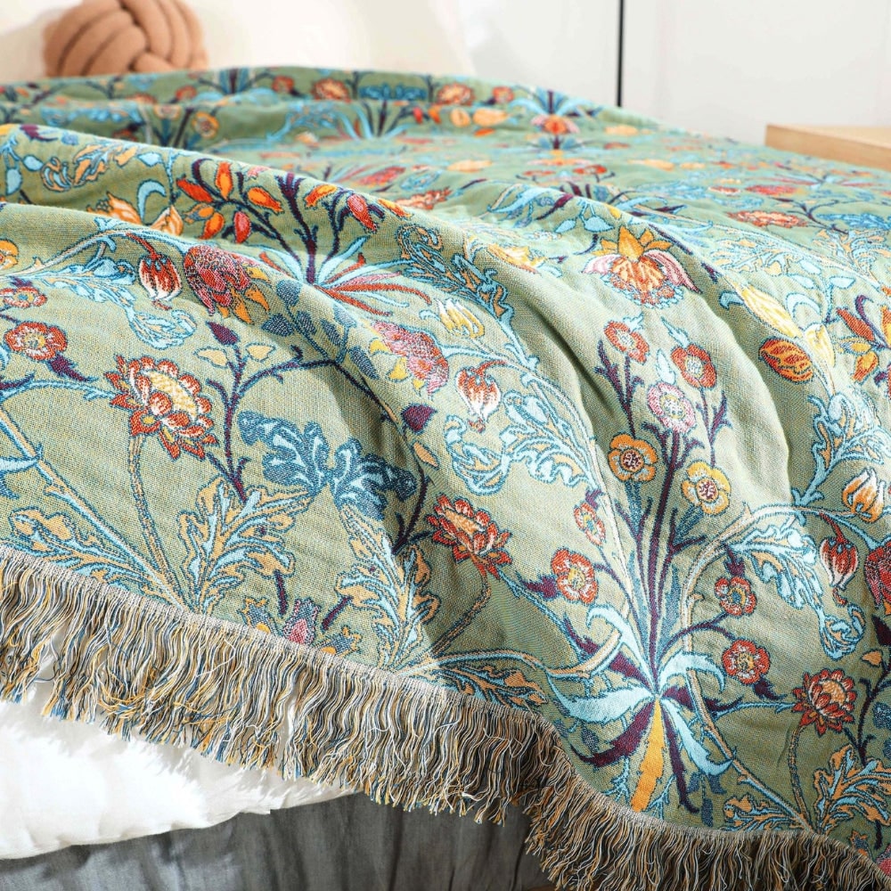 Reversible Floral Cotton Blanket – product image 6