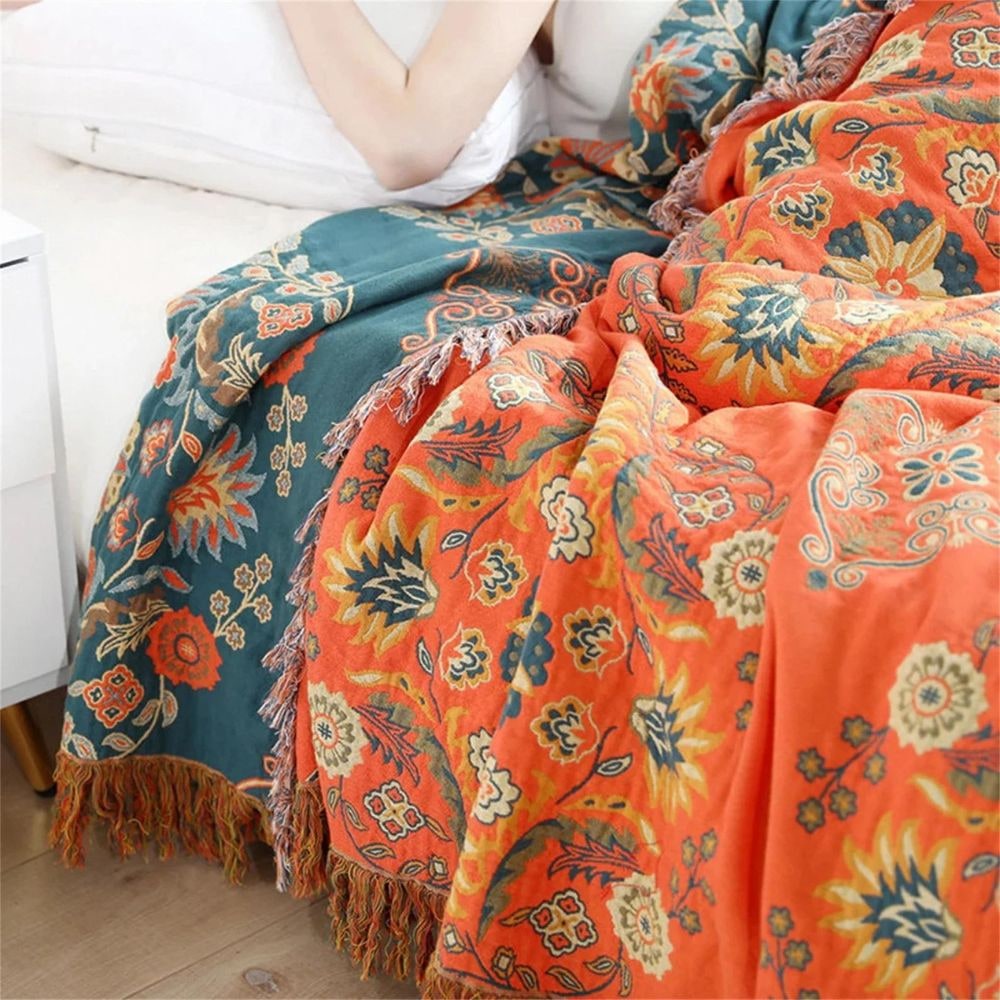 Reversible Cotton Fringe Throw – product image 4
