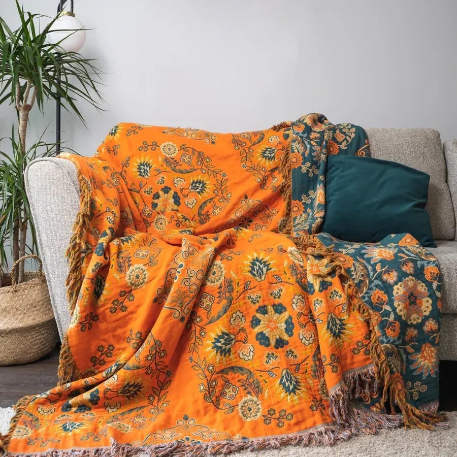 Reversible Cotton Fringe Throw – product image 7