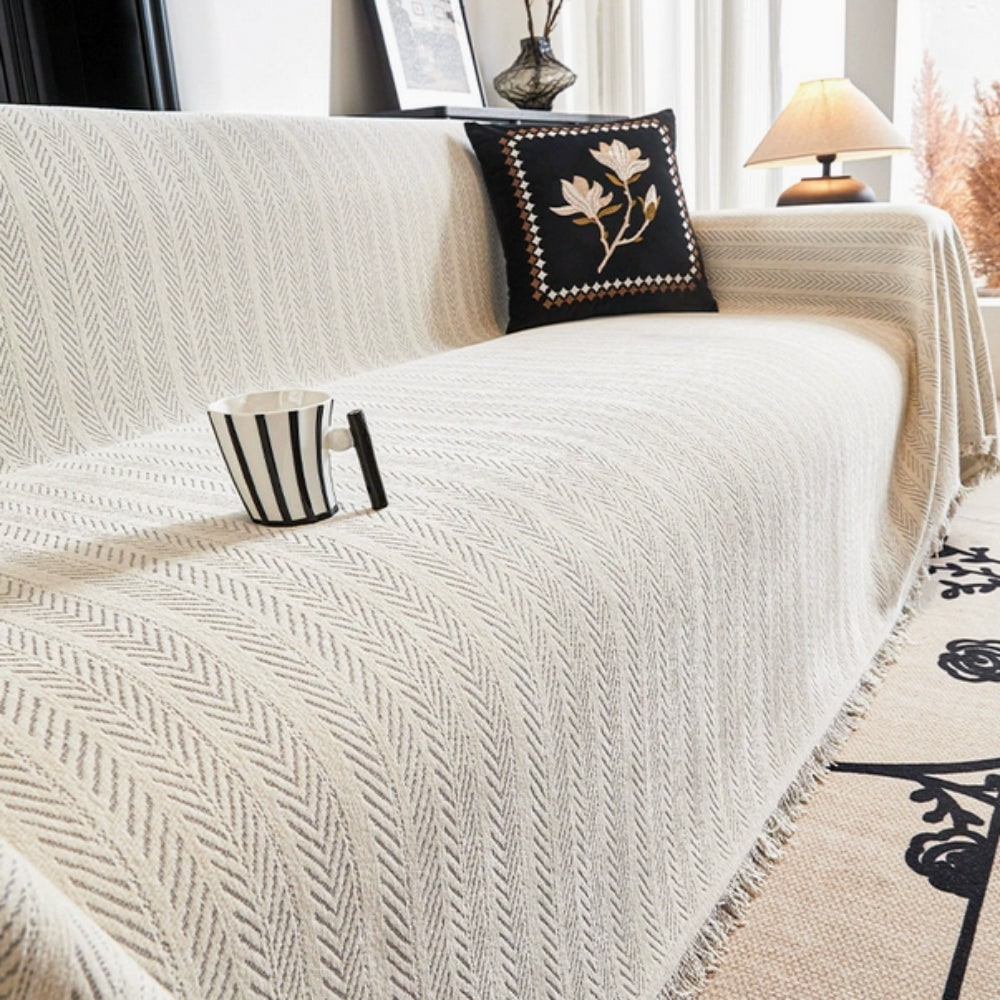 Chenille Herringbone Couch Cover – product image 4