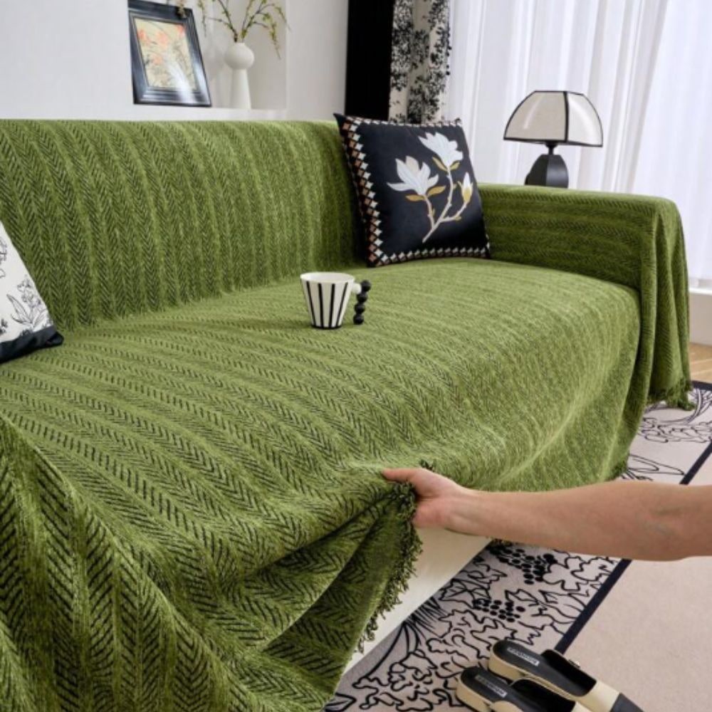 Chenille Herringbone Couch Cover – product image 9