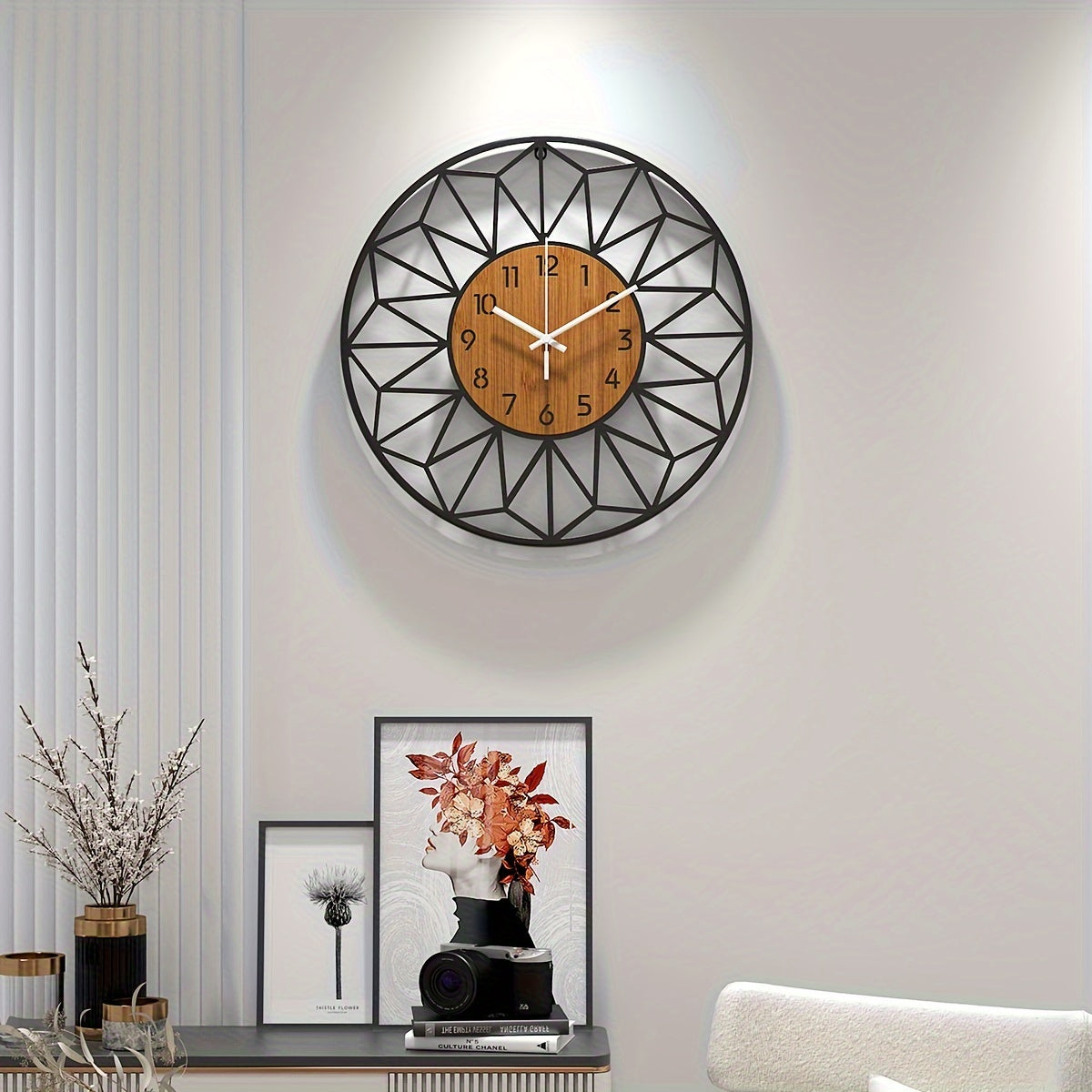 Metal and Wood Wall Clock – product image 7