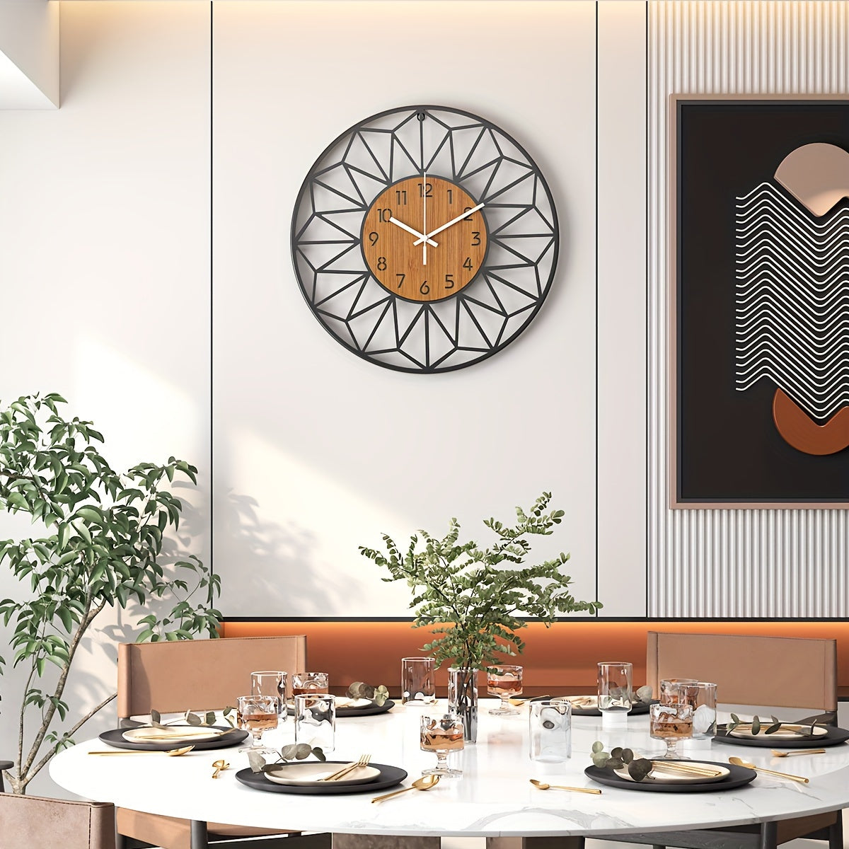 Metal and Wood Wall Clock – product image 6