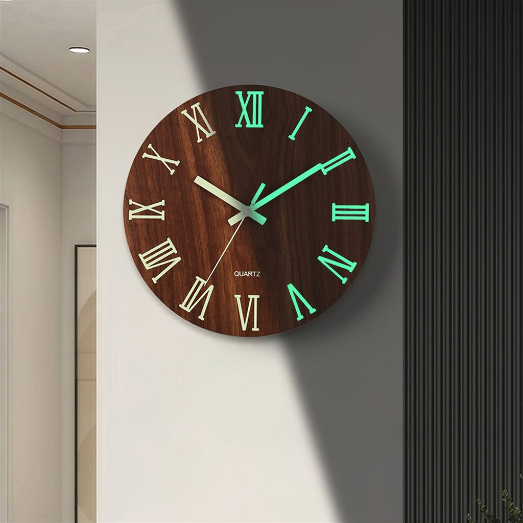 Walnut Luminous Wall Clock – product image 3
