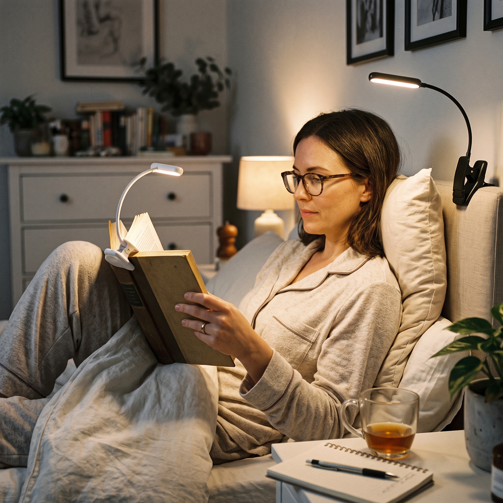 Clip Reading Light USB Rechargeable LED Flexible Neck