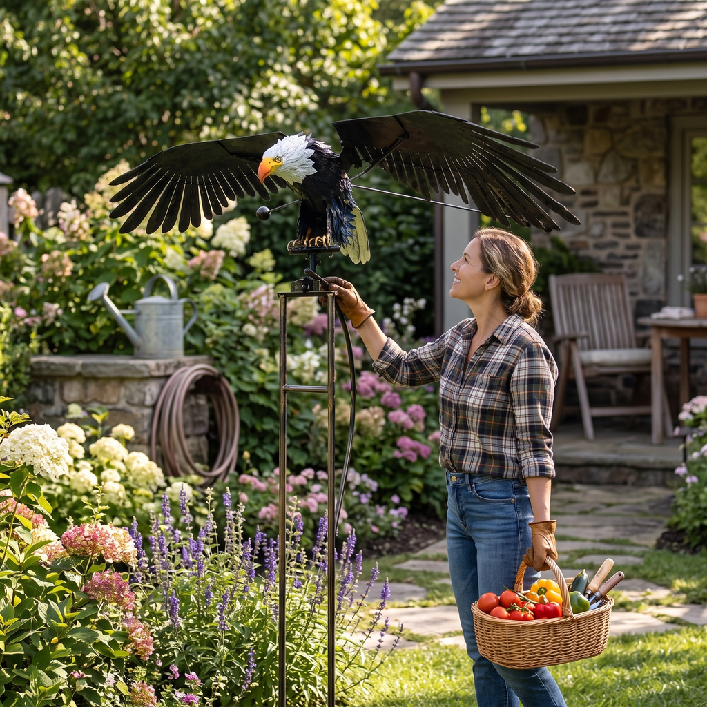 Outdoor Garden Bird Decoration Flapping Wings Design