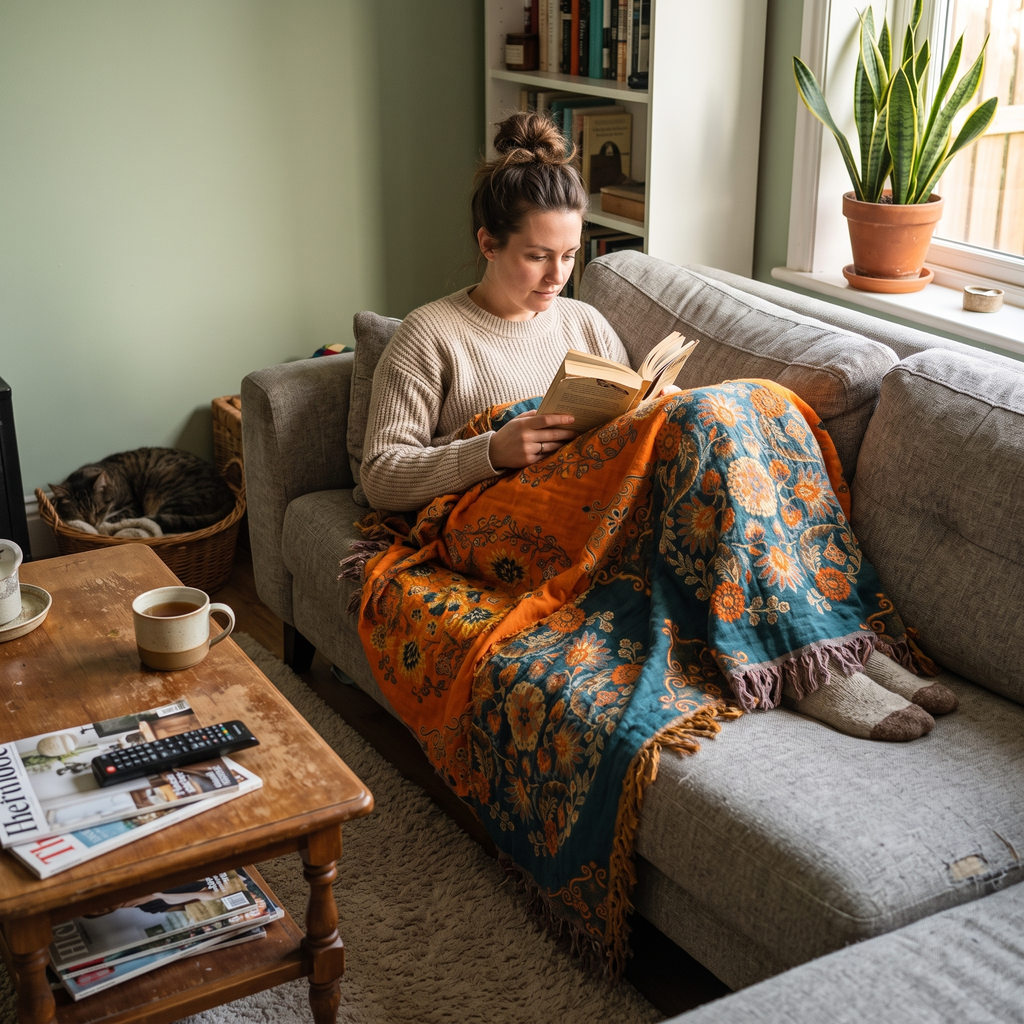 Reversible Fringe Throw