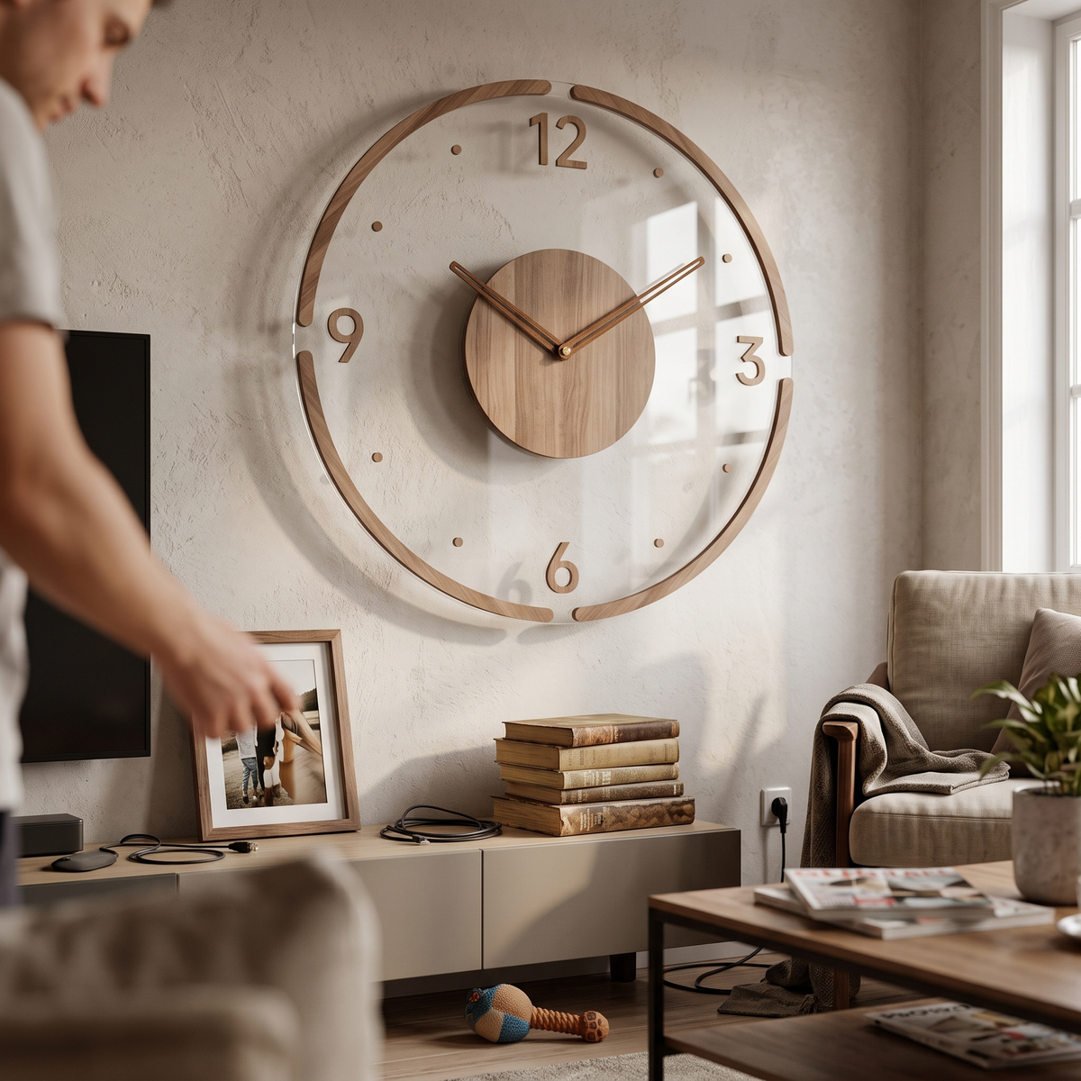 Oak Analog Wall Clock
