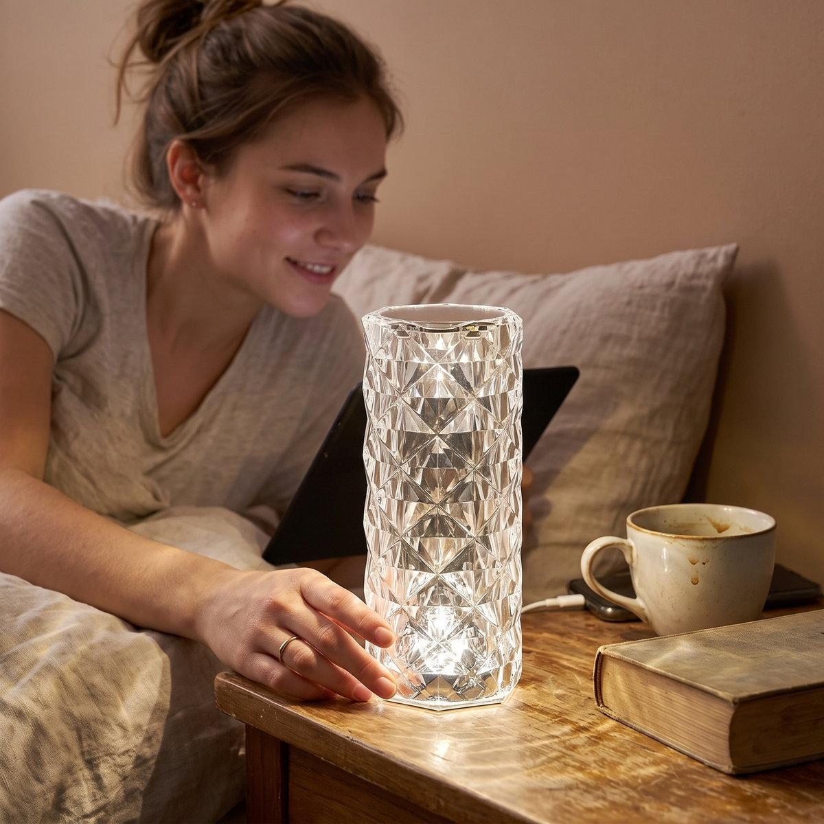 Table Lamp Touch Control Modern Dimmable Rechargeable Mood Light