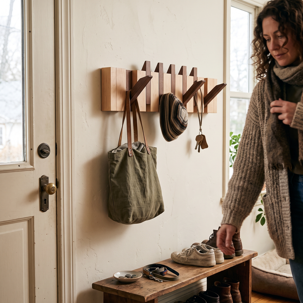 Foldable Panel Coat Rack