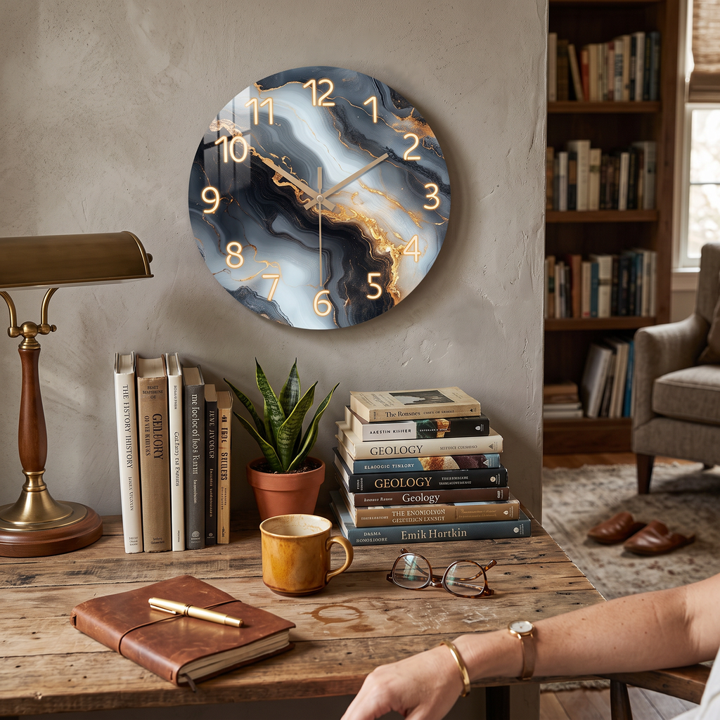 Marble Effect Wall Clock