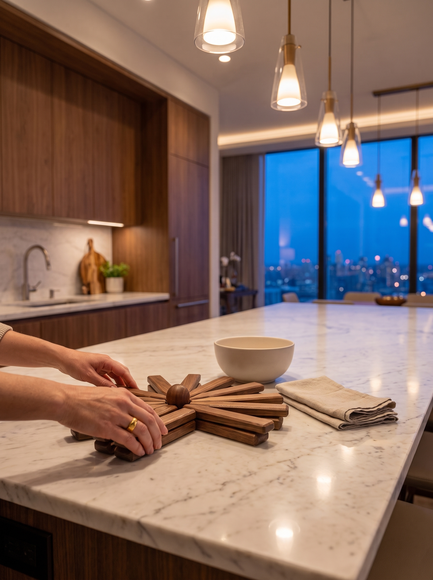 Foldable Wooden Table Mat Folds Away In Seconds