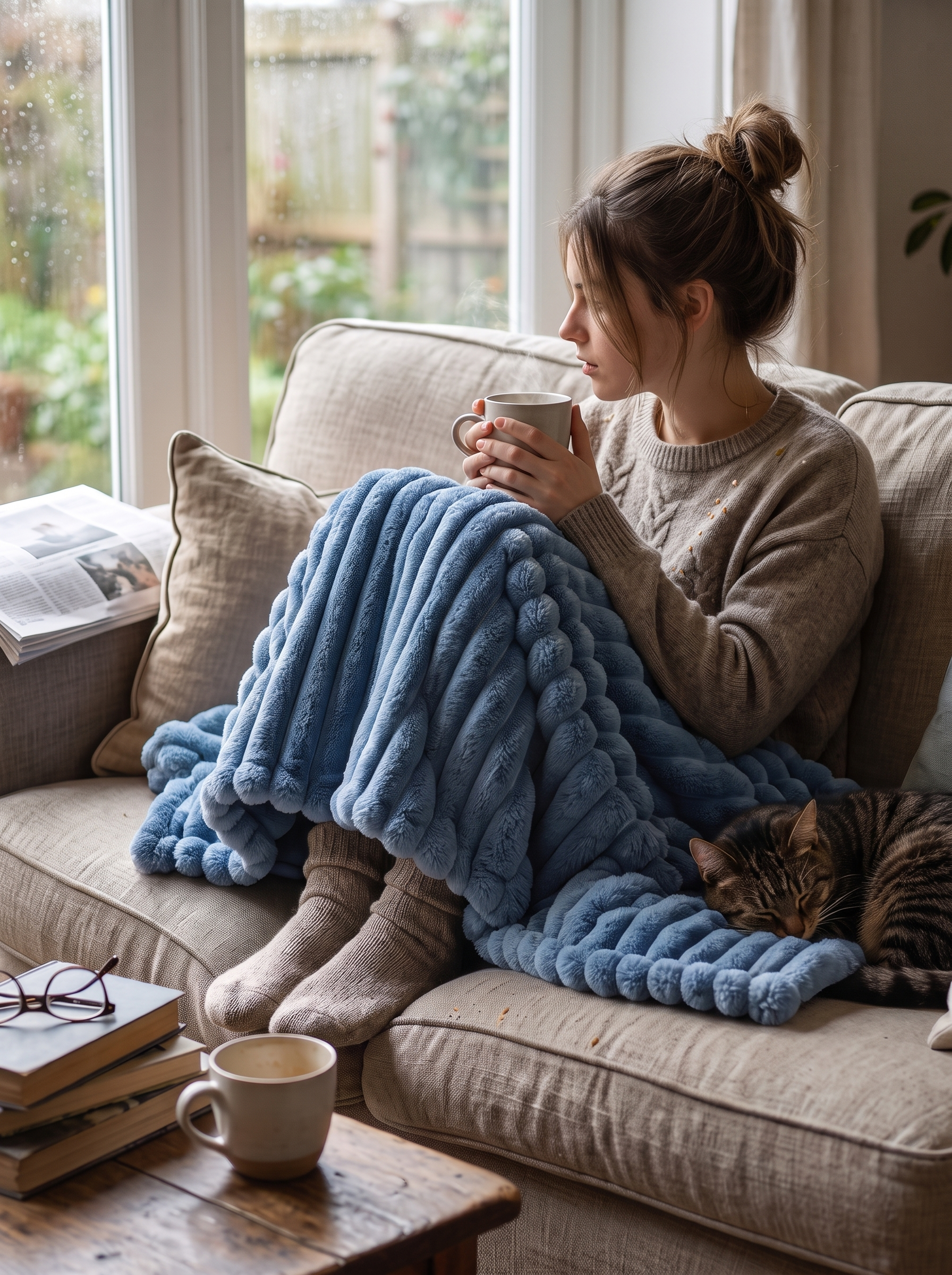 Plush Faux Fur Throw Blanket Instant Cosy, Every Evening