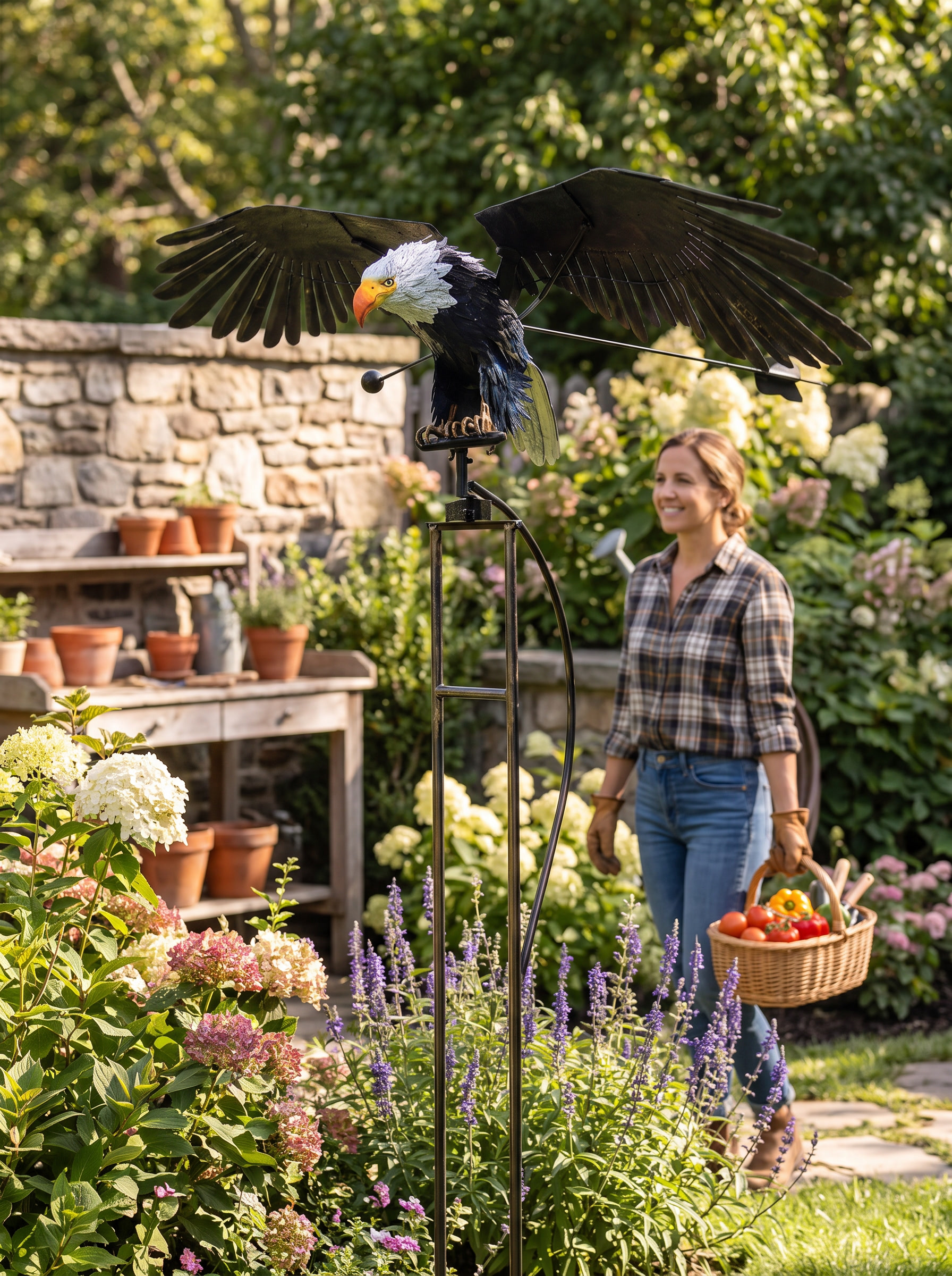 Flapping Wing Garden Bird Ornament Made For The Outdoors