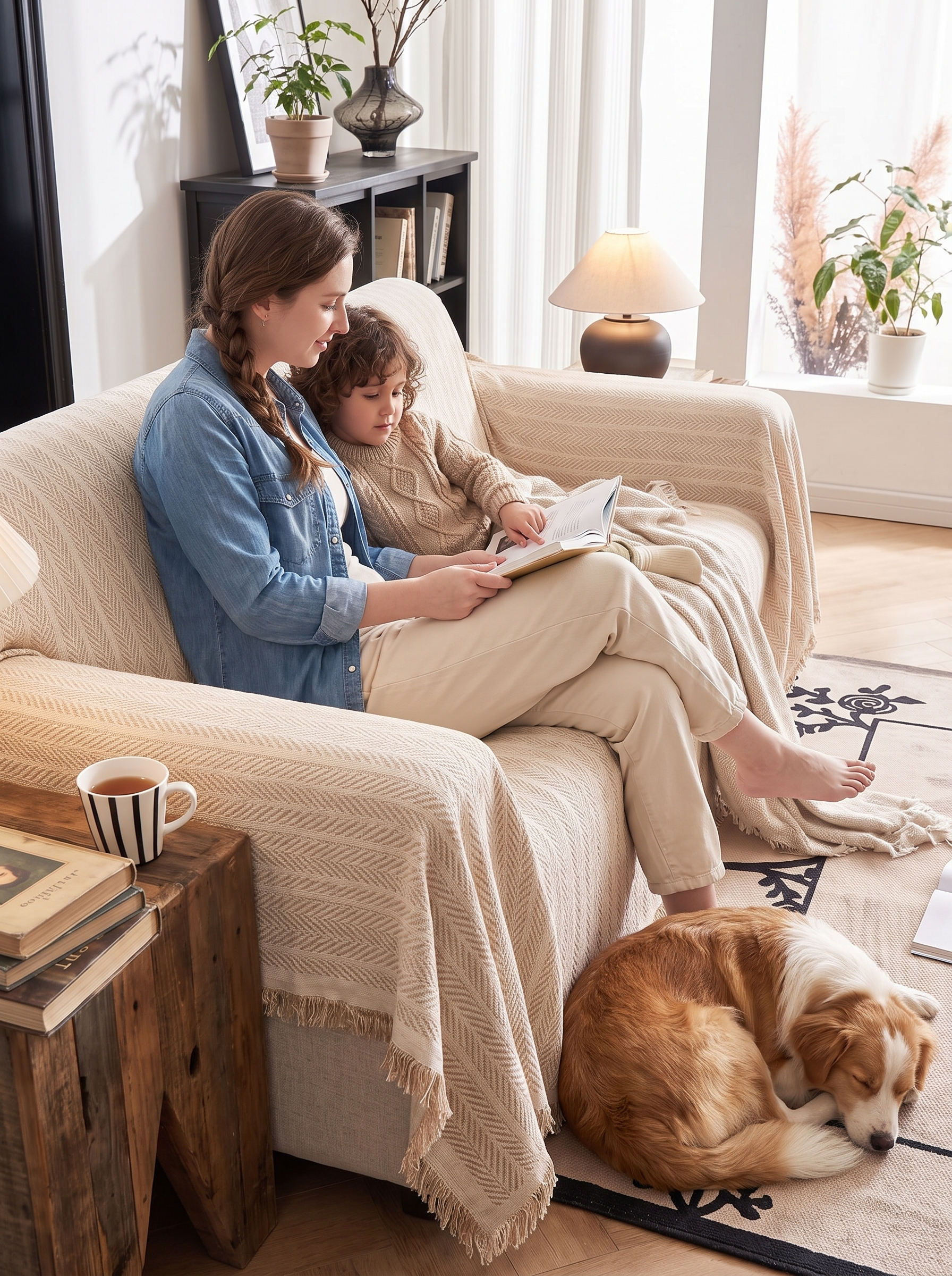 Chenille Herringbone Couch Cover Soft To Sit On