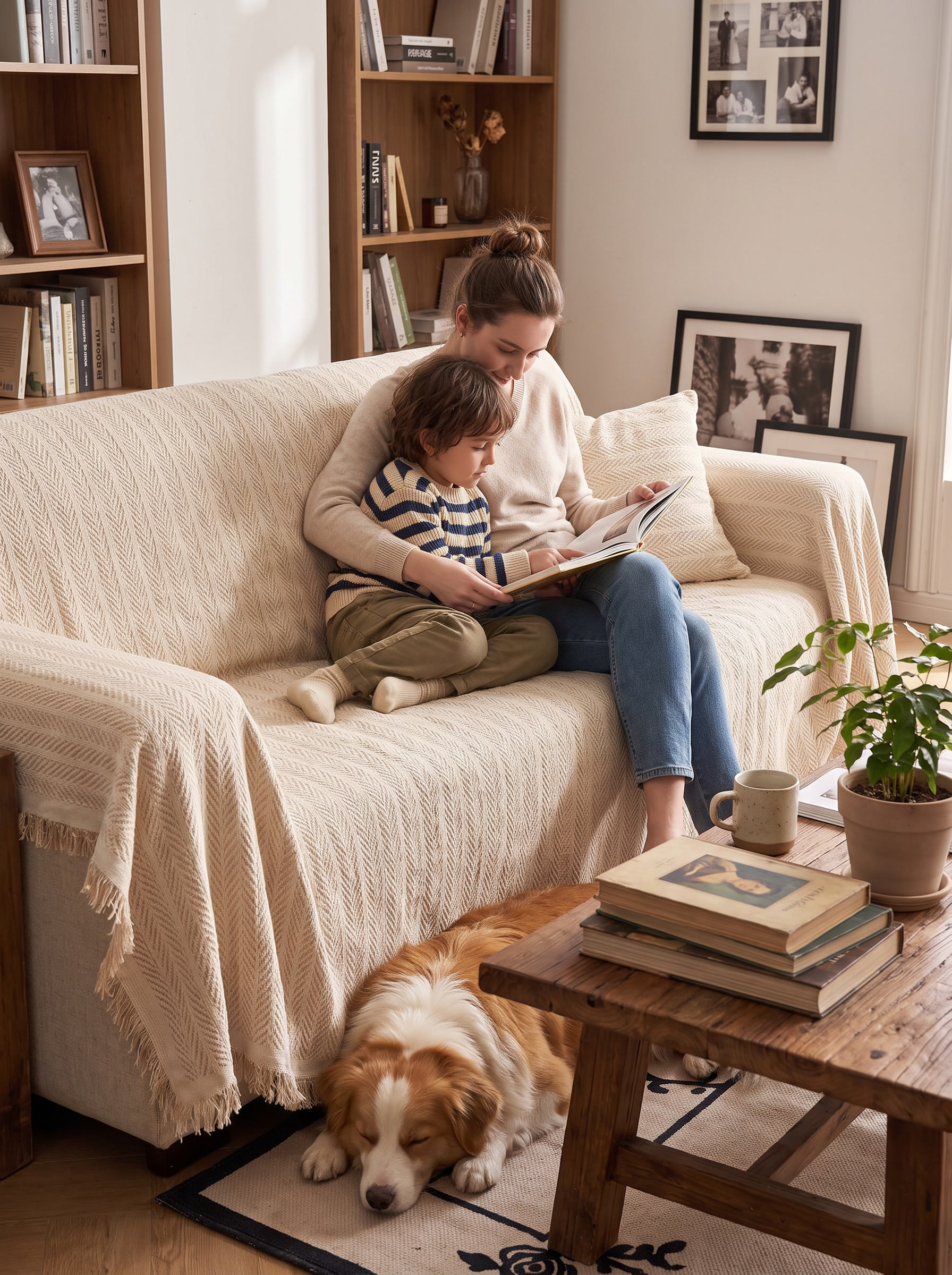 Chenille Herringbone Couch Cover A Fresh Look In Minutes