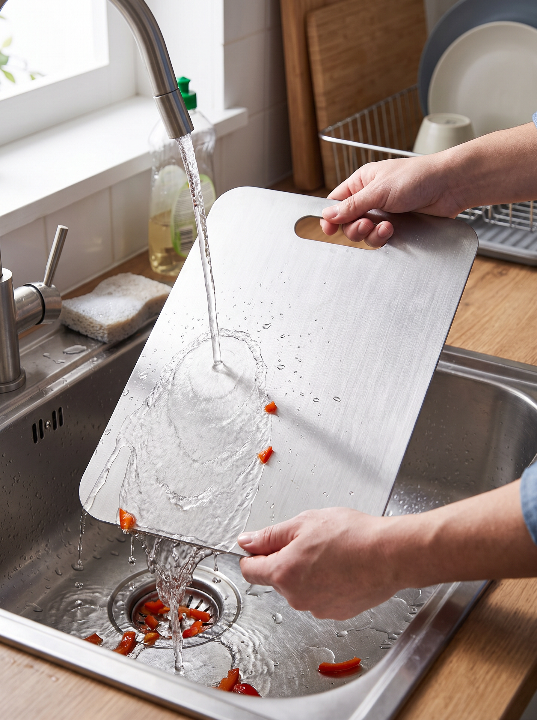 Titanium Cutting Board Rinse Clean In Seconds