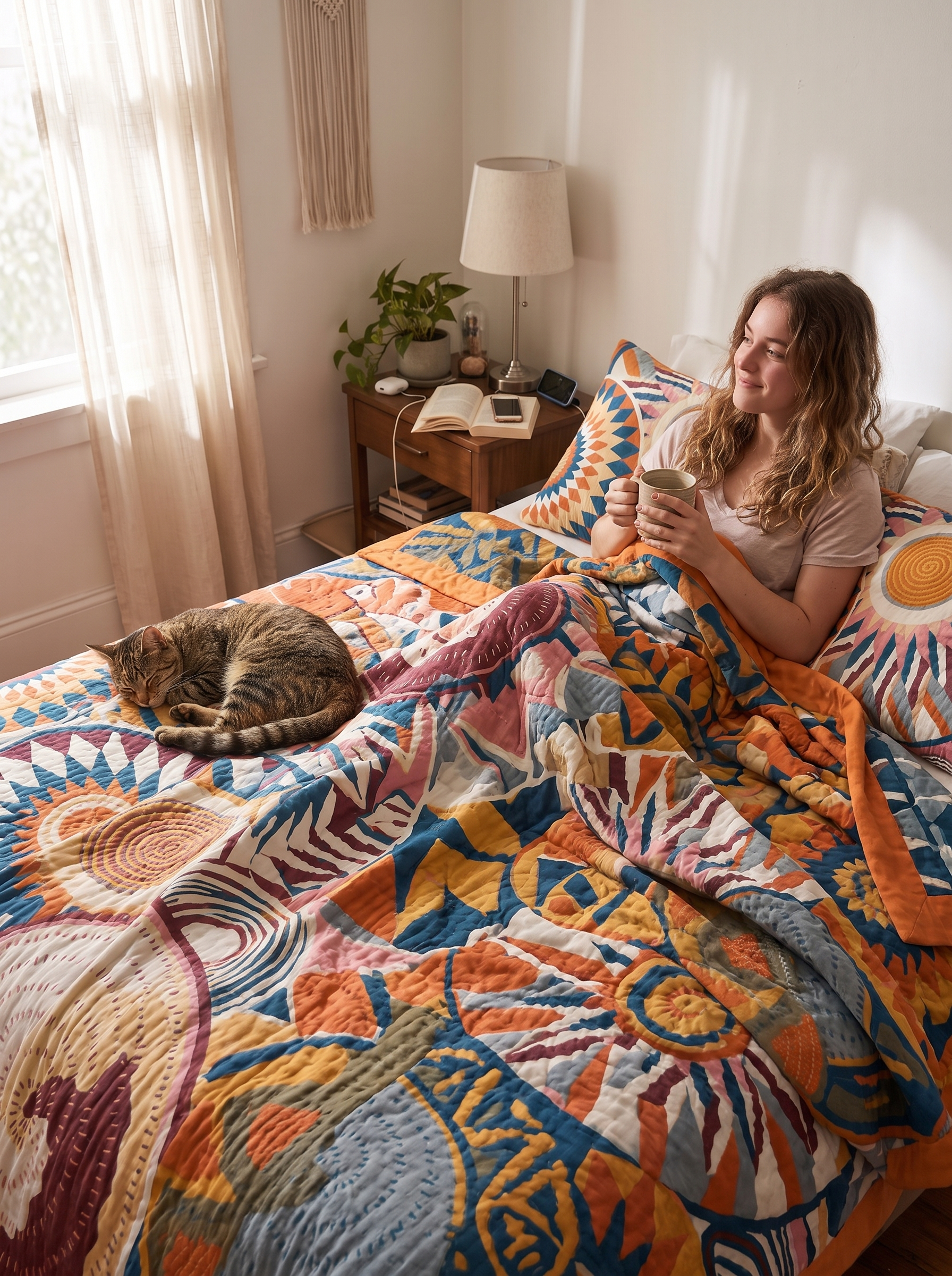 All Season Cotton Throw Blanket Soft, Breathable Cotton