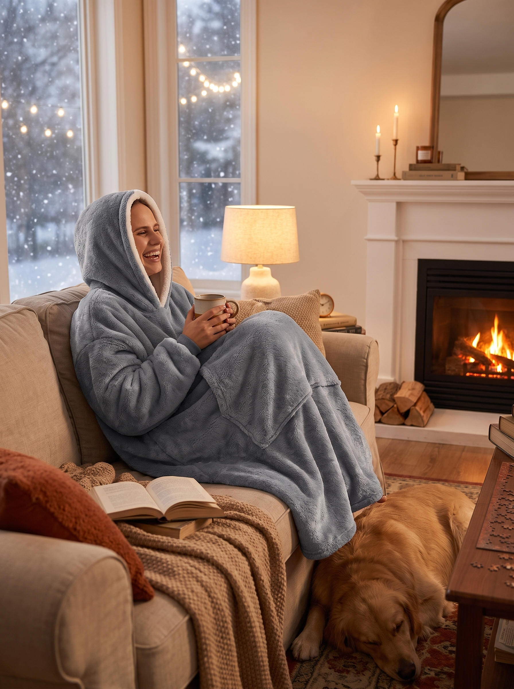 Hooded Wearable Blanket Your Winter Night Uniform