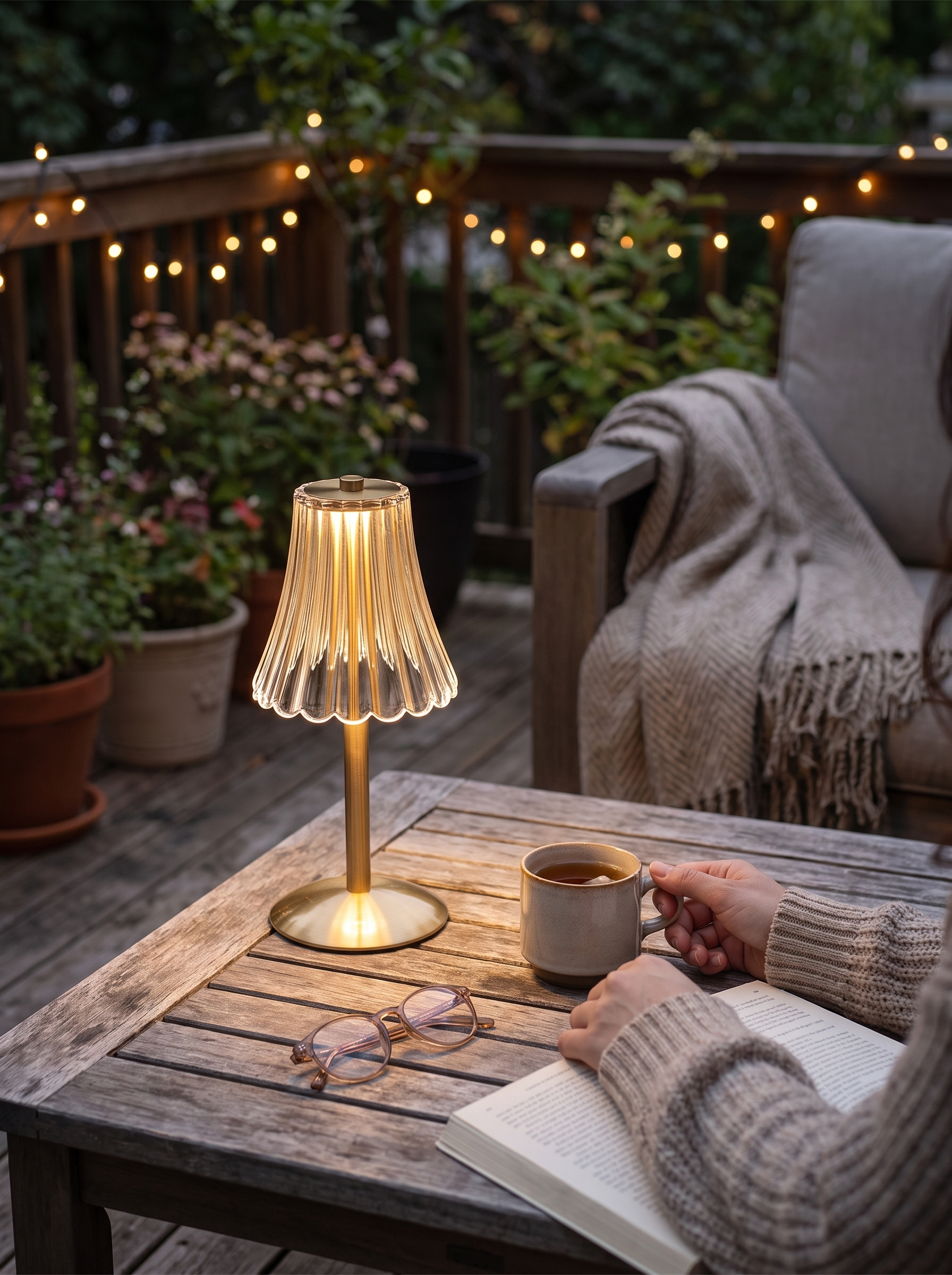 Crystal Cordless Table Lamp Take It Outside
