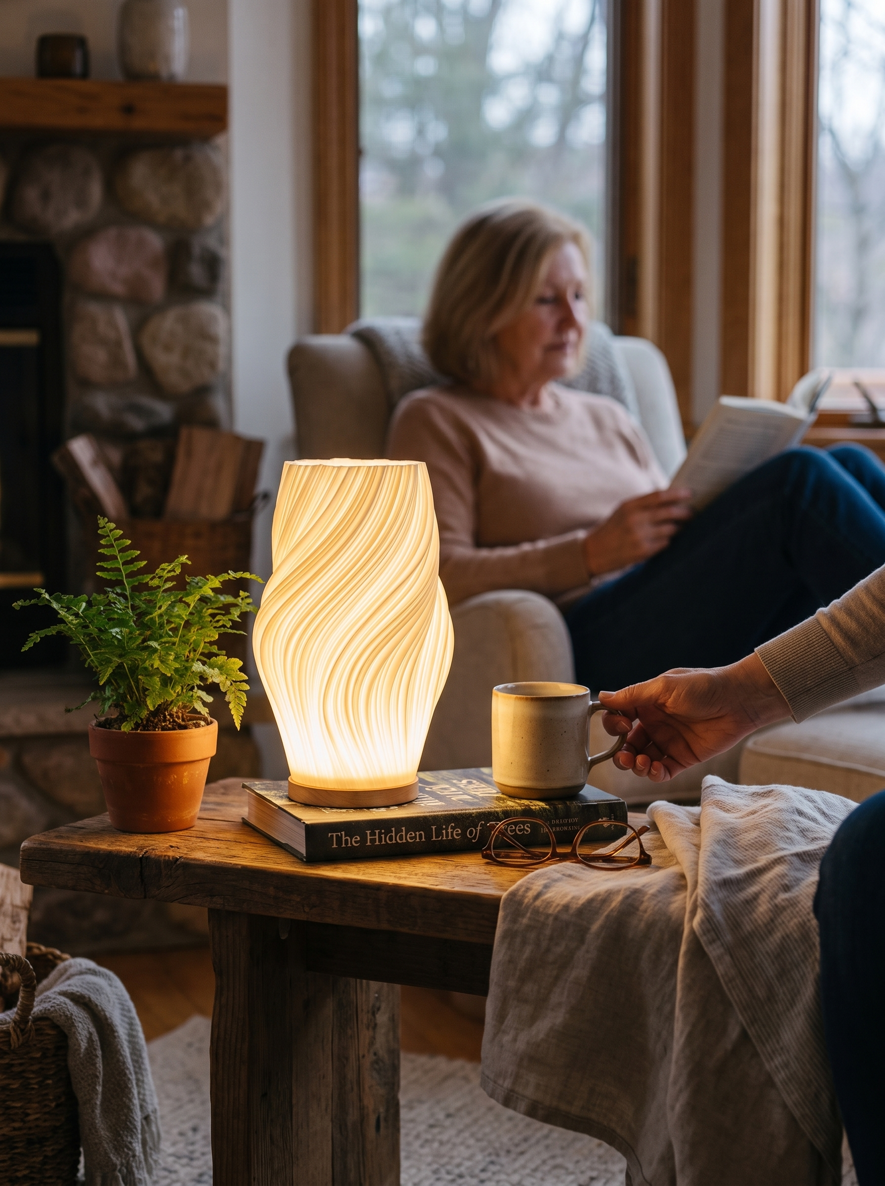 Wave Wood Table Lamp Sculpted By Nature