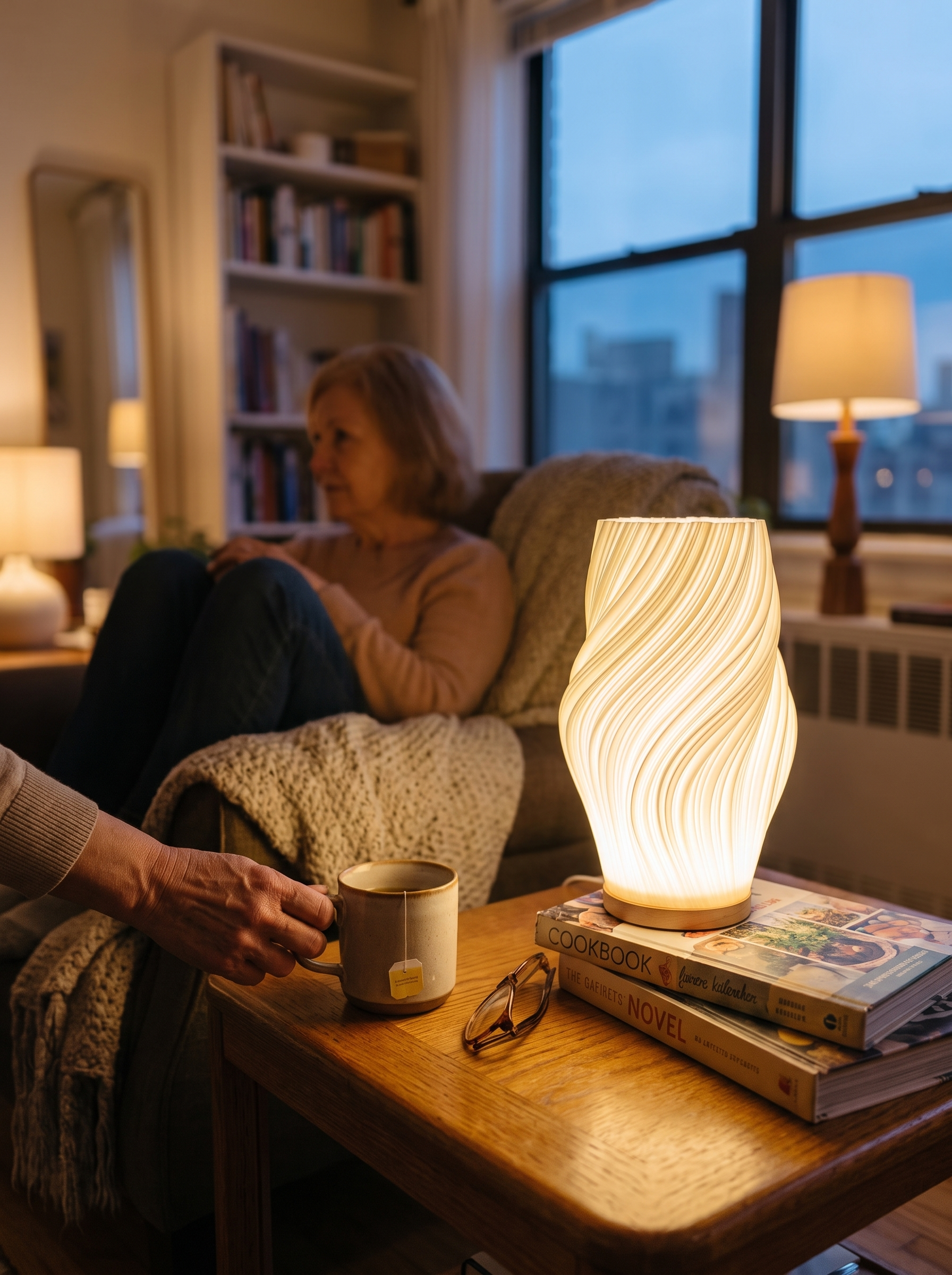 Wave Wood Table Lamp Warm Light For Long Evenings