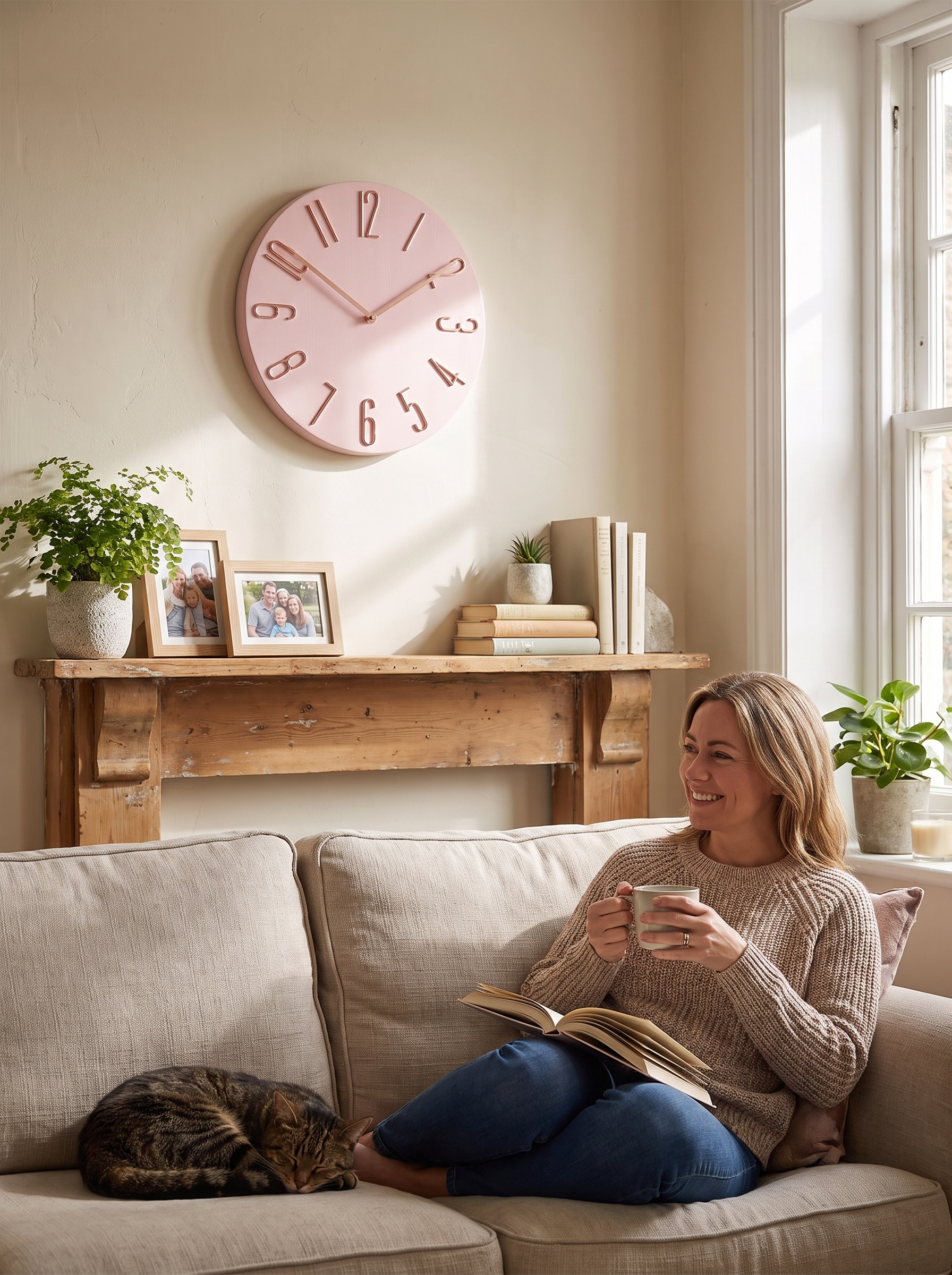 Silent Round Wall Clock Readable From Across The Room
