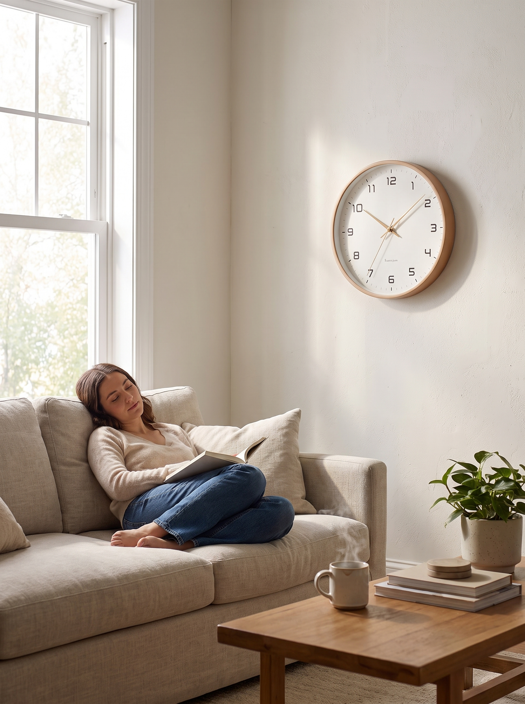 Modern Round Silent Wall Clock Quiet As Can Be