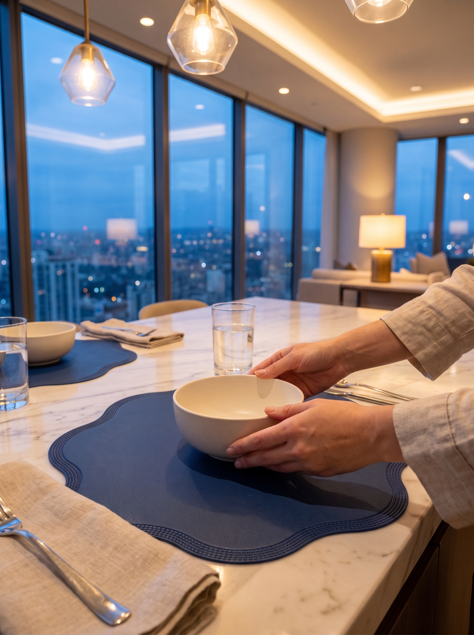 FloraMat Embossed Round Placemats Beautiful Embossed Detail