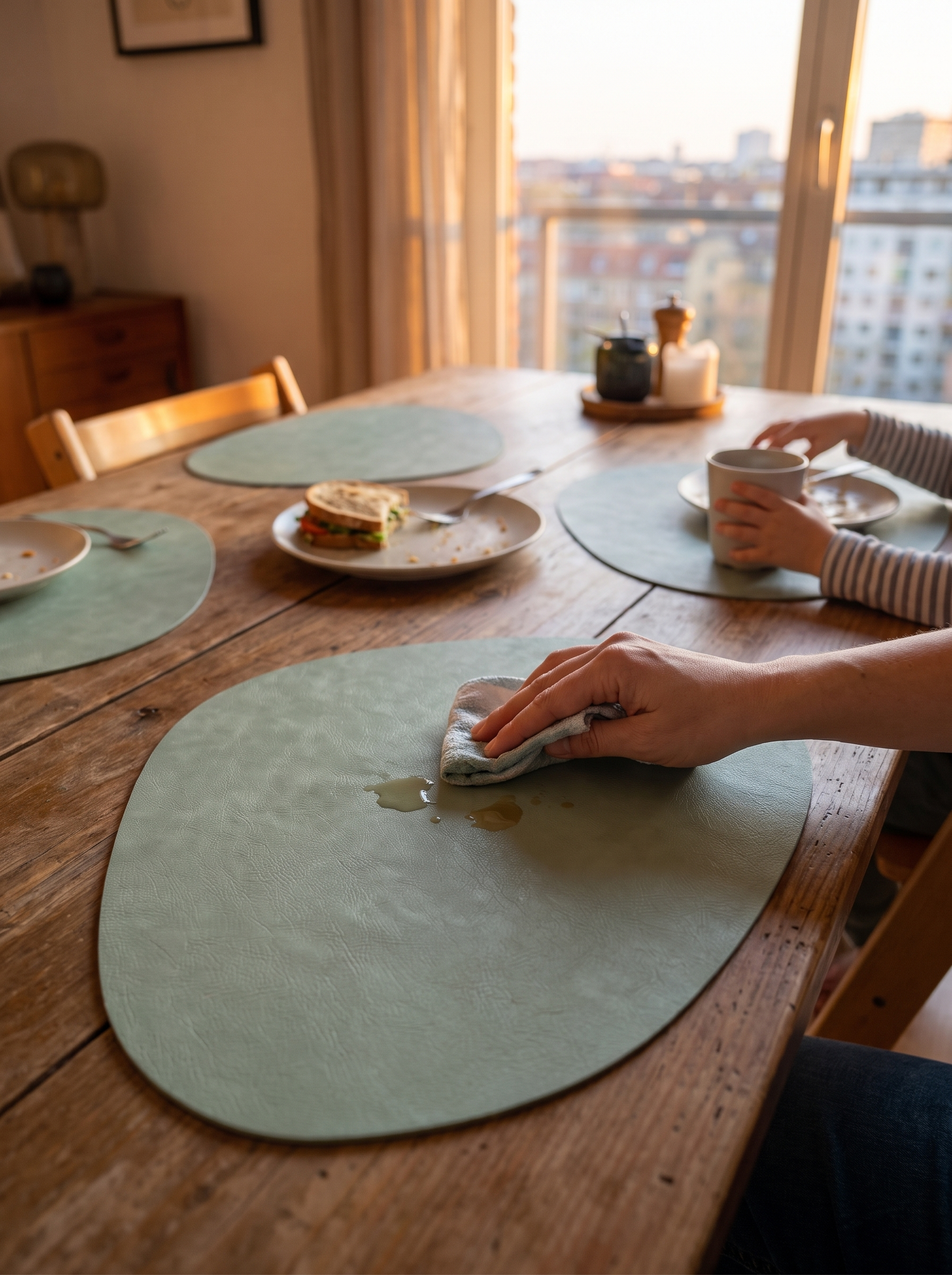 NordicDrop Faux Leather Placemats Wipe Clean In Seconds