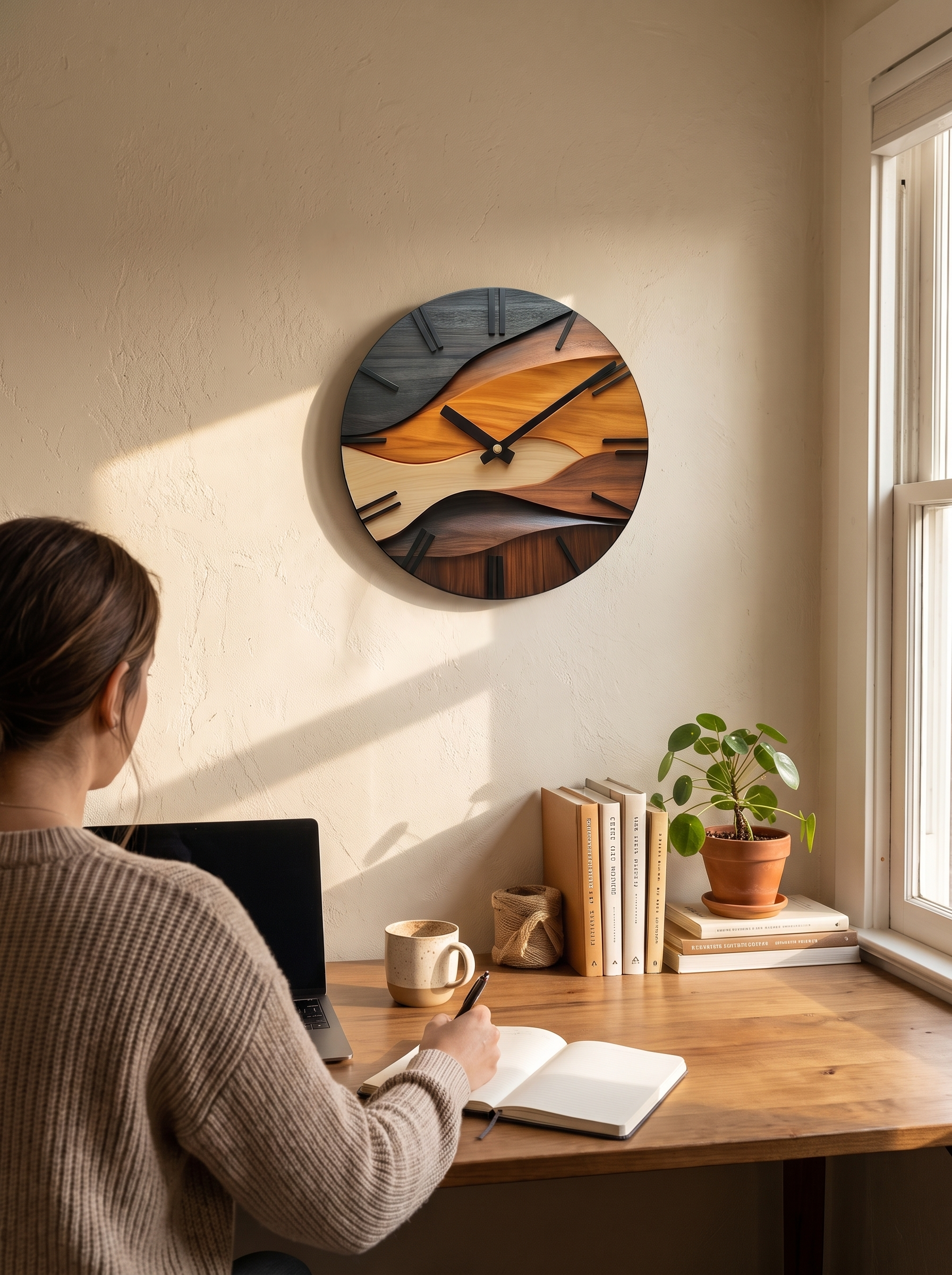 Nordic Wood Grain Wall Clock Texture You Can See