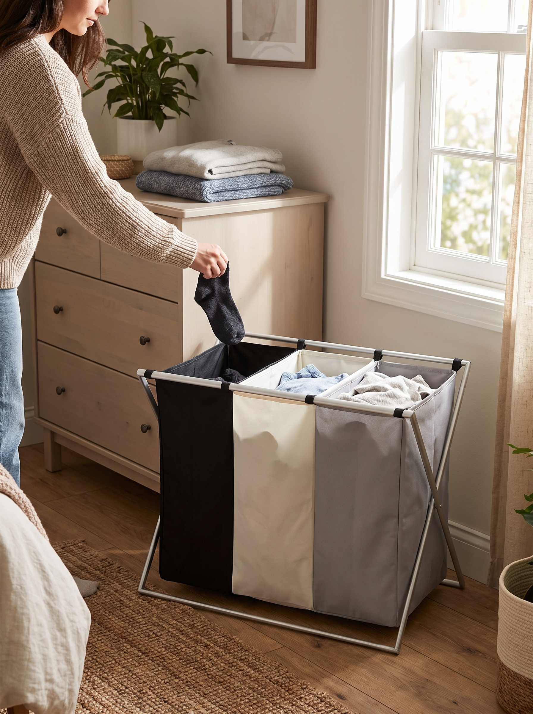 TriSort Sectioned Laundry Hamper A Tidy Home For Laundry