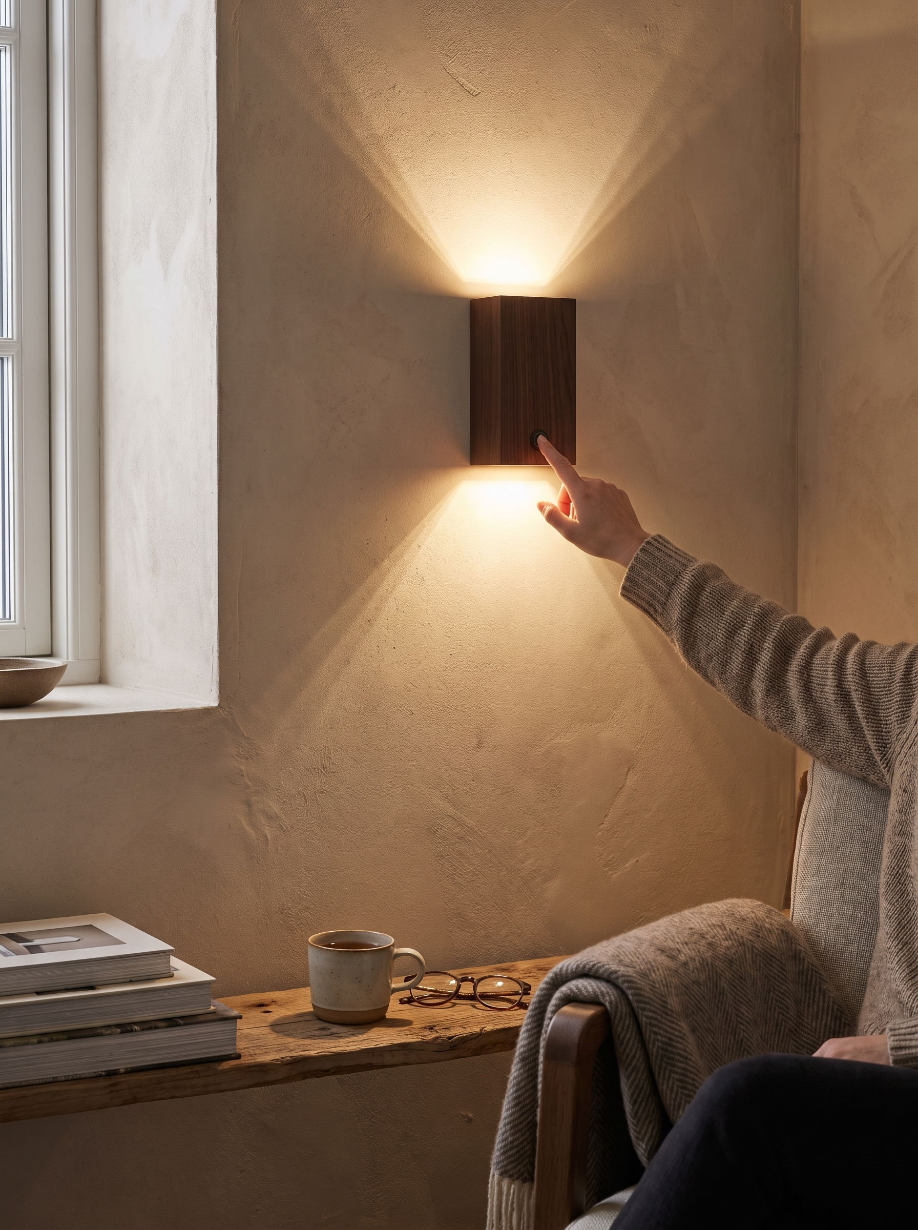 LumiBlock Wood Grain Wall Lamp Warmth Without The Wires